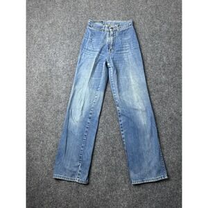 Womens Denim Britannia Pentimento Blue Straight Leg Jeans Made Hong Kong, Size 5